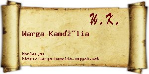 Warga Kamélia névjegykártya